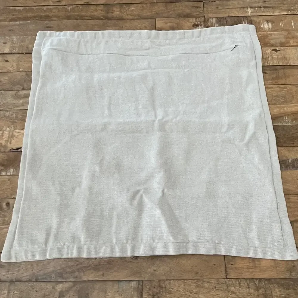 Square 100% Linen Pillow Sham 20 in x 20 in Sand Beige Zipper Closure